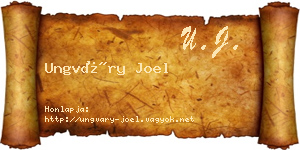 Ungváry Joel névjegykártya